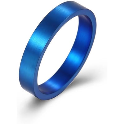 Koude en Neutrale Stijl 4mm Titanium Stalen Ring Eenvoudig en Unisex Zonder Verkleuring 10# blue