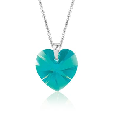 Montebello Ketting Fleur HZ55 - Swarovski Hart - 925 Zilver Gerhod. - Ø14mm - 45cm