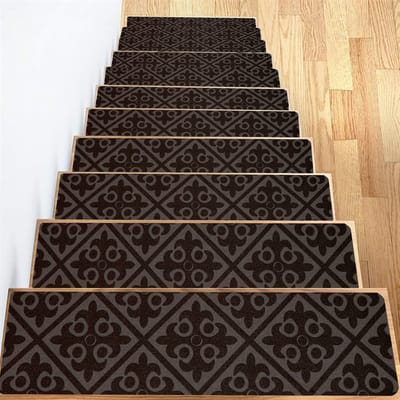 20*76CM Tapijt Traptreden Antislip Trapmatten Verwijderbaar Traptapijt 4-pack Veilige traptredebescherming Geschikt voor kinderen, ouderen en huisdieren