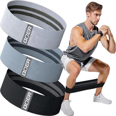 3 STuks Fitness Elastiek Elastische Yoga Weerstandsbanden Set Heup Cirkel Expander Banden Sportschool Fitness Billen Band Thuis Workout gray