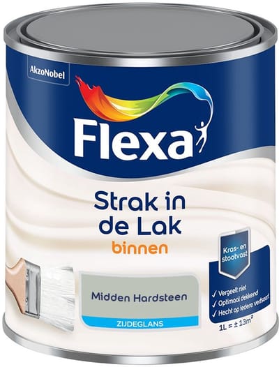 Flexa - Strak In De Lak Binnenlak Zijdeglans - Midden Hardsteen - Mengverf - 1 L