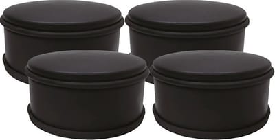 Benson Home Deurstopper voor binnendeuren - 4x - zwart - rond - 1,2 kg - 12 x 6 cm - met rubberen rand