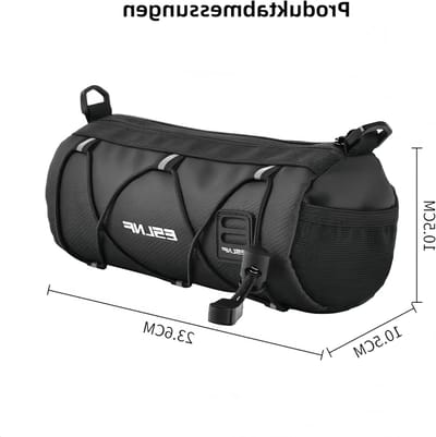 Multifunctionele Fietstas voor Handvat en Bovenbuis met Elastische Band en Schouderriem - 1.5L Capaciteit (Zwart/Groen)
