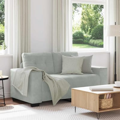 vidaXL - Loveseat - bank - 160x77x82 - cm - fluweel - lichtgrijs