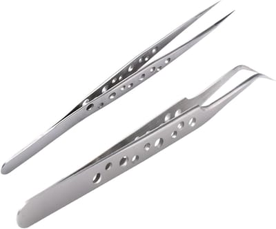 Pincet Set - Wimper Tool - Precisie Werk - Antistatisch Niet-magnetisch - 2 Stuks - Gekleurd