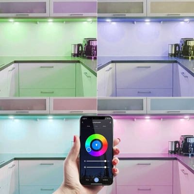 HOFTRONIC - 10x Venezia Slimme Spotjes RVS - Kleine inbouwdiepte 45mm - RGBWW - IP65 Inbouwspots voor badkamer, keuken en slaapkamer - 6 Watt 420 Lumen