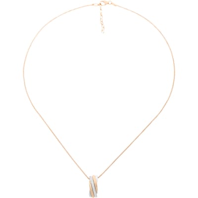 Orphelia ZH-7118 - PENDANT WITH CHAIN RECTANGLE SILVER AND ROSEGOLD PLATED - 925 zilver - 45 cm