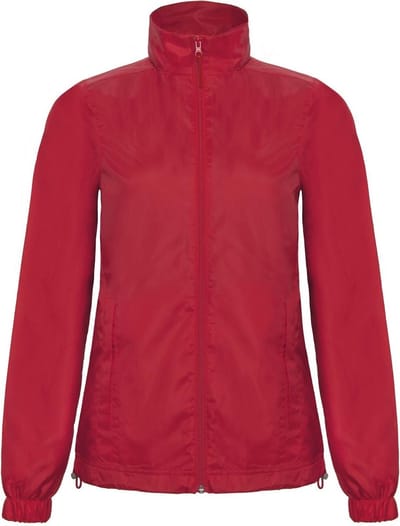 B&C Dames/dames ID.601 Douchebestendig Windbrekerjasje met kap (Rood)