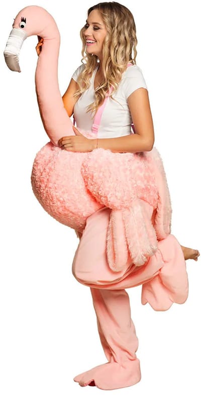 Instap kostuum Flamingo - dieren verkleed kleding - voor volwassenen - one size