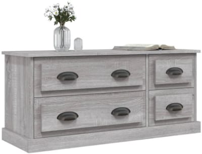 Tv-meubel 100x35,5x45 cm bewerkt hout grijs sonoma eikenkleurig