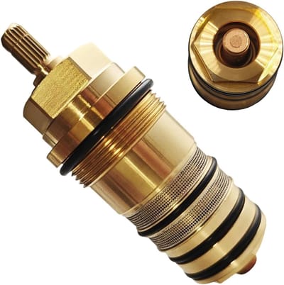 Thermostaatpatroon - Temperatuurregelaar - Douche Stabiliseren - Messing Kernstuk - 3/4 Inch - Zilverkleurig