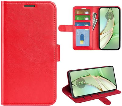 MobyDefend Hoesje - Geschikt voor Motorola Edge 40 - Wallet Book Case (Sluiting Achterkant) - Rood