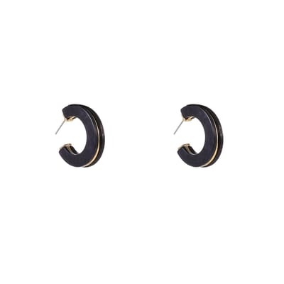 Go Dutch Label Oorknoppen 2 Lines Earring Black