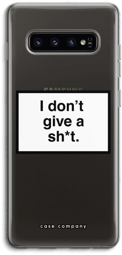 Case Company® - Hoesje geschikt voor Samsung Galaxy S10 4G hoesje - Don't give a shit - Soft Cover Telefoonhoesje - Bescherming aan alle Kanten en Schermrand