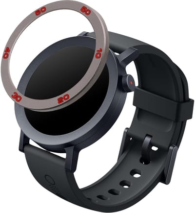 kwmobile Beschermende Ring geschikt voor CMF by Nothing Watch Pro 2 (D398) Fitness Tracker - Bezel Ring voor smartwatch - Beschermring voor smartwatch in grijs / rood.