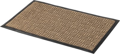 KADAX Deurmat, Entreemat van robuust polyester met rubberen zijde, resistente vuilvangmat in 6 verschillende patronen naar keuze, deurmat, rechthoekig, 75 x 45 cm, bruin