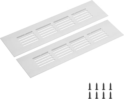 Ventilatierooster - Lamellenrooster Afdekking - Kast Ventilatie - Corrosiebestendig Aluminium - 200 x 50 mm - Zilverkleurig