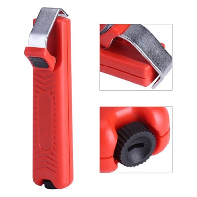 Dailygoody - Kabelstripper - Draadstripper Tool - Antislip - Rood - Krimptang - Geschikt voor PVC-Rubberen Kabel - Mini-Mes