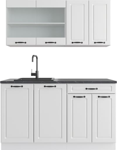 Vicco R-Line Eenpersoonskeuken – 140 cm zonder werkblad Wit landhuis/wit