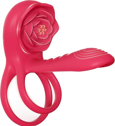 Oneay Vibrerende Penisring met Roosvormige Clitorisstimulator – Cockring voor Stellen – Met Vibratie & Knopbediening – Seksspeeltje voor Mannen en Vrouwen