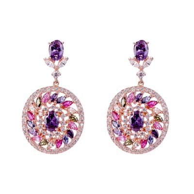Orphelia SET-7428/RG/50 - Juwelenset: Oorbellen + Ring - 925 Zilver Rosé - Zirkonia / Colored Stones - Ringmaat 50
