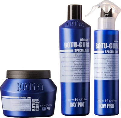 KayPro Botu-cure set shampoo 350ml & haarmasker 500ml & haarspray 200ml - bundel "botoxbehandeling" ideaal voor het herstellen en verzorgen van beschadigd haar - haarverzorging set - Geschenkset - Giftset - voordeelverpakking