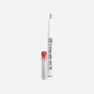 Kuretake ZIG Calligraphy Pen - 2.0 mm - rood