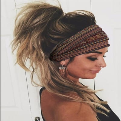 Hoofddeksel Haaraccessoires Nieuwe Gebreide Hoofdband voor Europese en Amerikaanse Vrouwen Melkzijde Bedrukking Sport Haarband Stroompje donkerbruine kleur