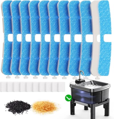 Verhoogde hondenwaterfontein met 6 vervangfilters, multi-laags koolstoffilters en 3 verstelbare hoogtes voor optimale hydratatie