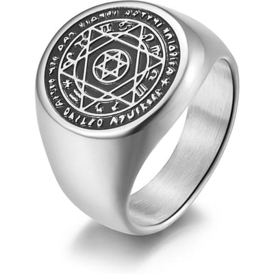 Twaalf Sterrenbeeld Beschermer Titanium Staal Ring Europese en Amerikaanse Stijl 10# gray