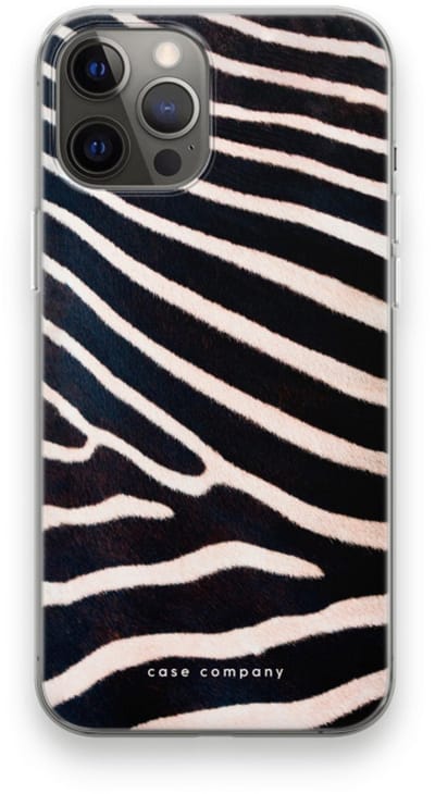 Case Company® - Hoesje geschikt voor iPhone 12 Pro Max hoesje - Zebra - Soft Cover Telefoonhoesje - Bescherming aan alle Kanten en Schermrand