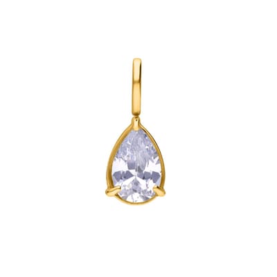Lucardi - Dames Stalen goldplated bedel druppel - Hanger - Staal - Goudkleurig
