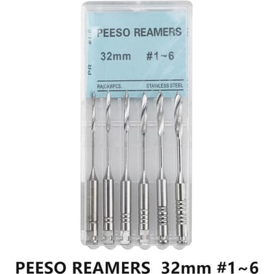 Acier Inoxydable Canal Radiculaire Dentaire Peeso Alésoirs Foret 28mm 32mm Instruments Endodontiques pour Dentiste Dentisterie white