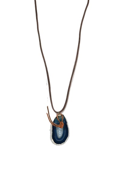 Heaven Eleven - Leren veterketting met agaat