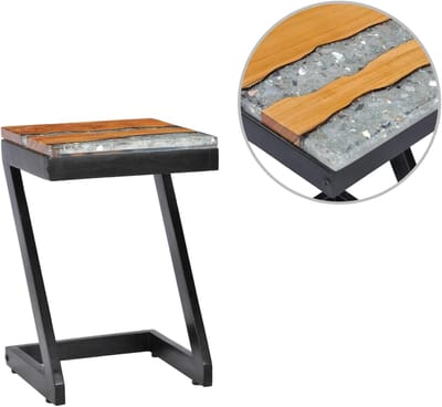 Salontafel - Bijzettafel - Woonkamer Decoratie - Handgemaakt - 30x30x50 cm - Veelkleurig