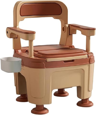 Draagbare toiletstoel - Nachtkastje commode - Veilig naar toilet - In hoogte verstelbaar - 400 kg draaglast - Zwart