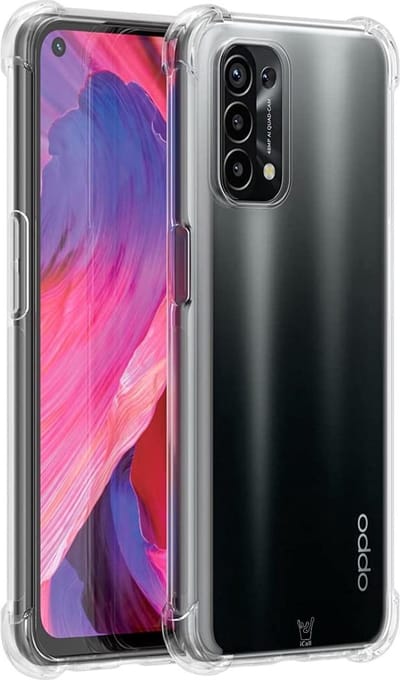 Hoesje geschikt voor Oppo A54 5G - Anti Shock Proof Siliconen Back Cover Case Hoes Transparant