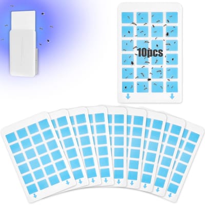 Dailygoody - Navulbare Plakstrips - Plakval voor Insectenvangst - Voor Vliegende Insecten - 10 Stuks - Vervangende Plakstrips - Geschikt voor Binnenru