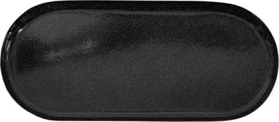 HomeBound by KY | Metalen dienblad ovaal zwart | 33,5x14,5x2cm | dienblad metaal zwart ovaal