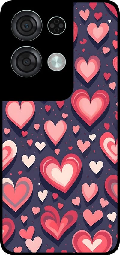Smartphonica Telefoonhoesje Geschikt voor Oppo Reno 8 Pro met Hartjes Opdruk - TPU Backcover Case With Heart Design geschikt voor Oppo Reno8 Pro