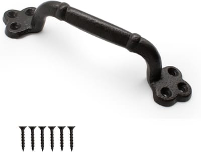 SnelShoppen - Vintage Zwarte Deurhendel, Retro Cast Iron Deurhardware, Robuuste Handgreep voor Barn Deuren, Schuren, Garages en Kasten, Elegante Inter