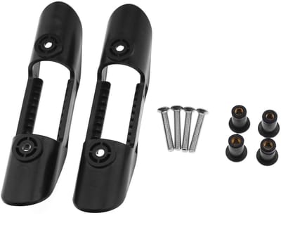 Dailygoods- Kajak Paddle Houder - 2x Peddel Clips - Bevestiging Schroeven/Moeren - Kunststof - Zwart - 15 cm Lengte - Peddelhouder