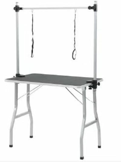 Groomstyle Honden Trimtafel - 106 x 61 x 76 cm - Dubbele Trimarm en Trimlus - Ant-Slip Rubberen Toplaag - Stevige Metalen Poten met Rubberen Beschermdoppen - Voor Hond en Puppy - Hondenverzorging - Inklapbaar