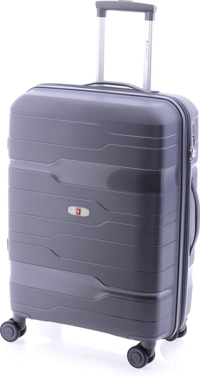 Gladiator Boxing Middelgrote Koffer 67 cm - 70/80 liter - Expandable - TSA slot - Metallic Grey
