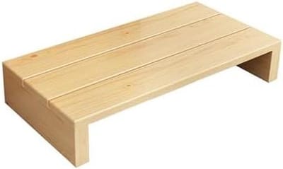 Massief houten opstapje - Stevig platform - Gemakkelijke mobiliteit - Afgeronde veilige randen - 40x30x11cm - Natuurlijke houttint