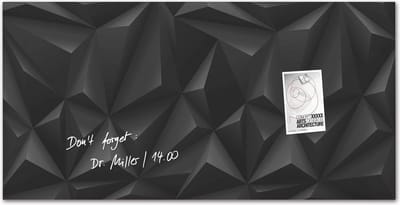 Sigel glasmagneetbord Artverum 91x46cm zwart Diamond