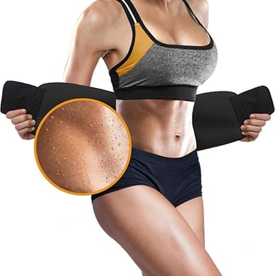 Bodio Waist trainer - Zweetband buik - Buikband - Waist shaper - Afslankband - Sauna belt - Ab trainer - Sixpack trainer - Buiktrainer - Afslankriem - Sauna band - Buikgordel - Afslankgordel buik - Afslankgordel band - Afvallen - Zwart