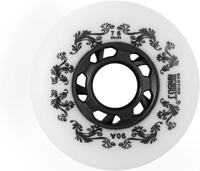 SGARQI Set van 4 inline skate-wielen voor buiten, 90A, freestyle, duurzame band, 72 mm, 76 mm, 80 mm, voor keuze hockeyrolmessen, vervangingswiel met lagers en aluminium afstandhouders (80 mm, wit)