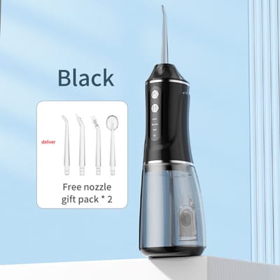 Draagbare elektrische monddouche, handflosser - zwart