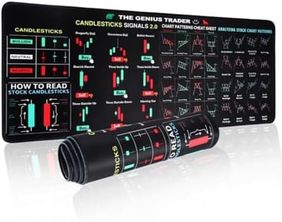 PromoHome Bureau Onderlegmat Antislip Trading Beurs Investeringshandleiding Muismat 80x30cm Thuiskantoor